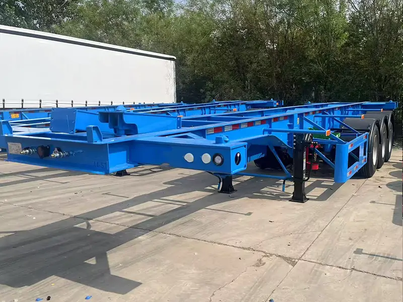 Container Chassis Semi Trailers Shipped to Indonesia for Port Logistics-semi trailer-Shandong Jiuzhou Automobile Manufacturing Co., Ltd. Container Chassis Semi Trailers Shipped to Indonesia for Port Logistics-semi trailer-Shandong Jiuzhou Automobile Manufacturing Co., Ltd.