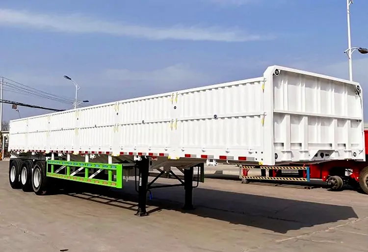 3 Axle Flat Bed Sidewall Semi Truck Trailer-semi trailer-Shandong Jiuzhou Automobile Manufacturing Co., Ltd.