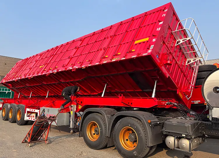3 Axle Dump Semi Truck Trailer-semi trailer-Shandong Jiuzhou Automobile Manufacturing Co., Ltd.
