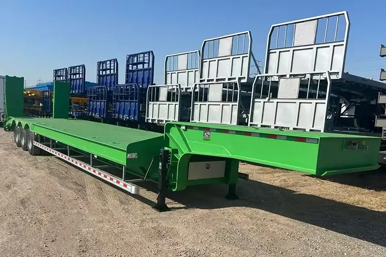 3 Axle 70-120Tons Lowboy Semi Trailer-semi trailer-Shandong Jiuzhou Automobile Manufacturing Co., Ltd.