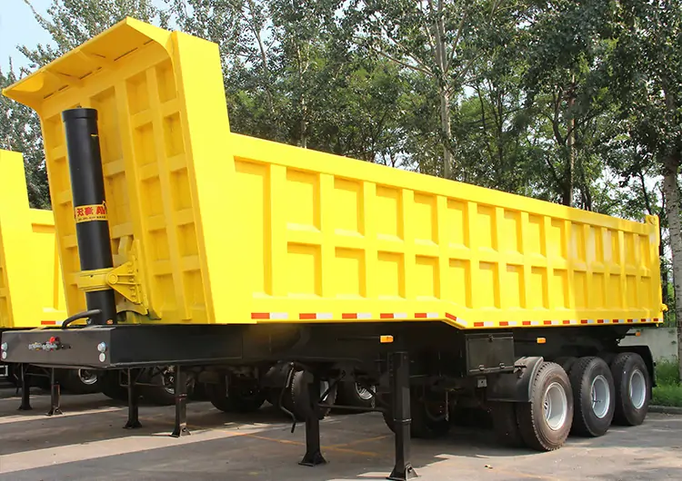 3 Axle 60-80ton Dump Trailer for Sand Transport-semi trailer-Shandong Jiuzhou Automobile Manufacturing Co., Ltd.