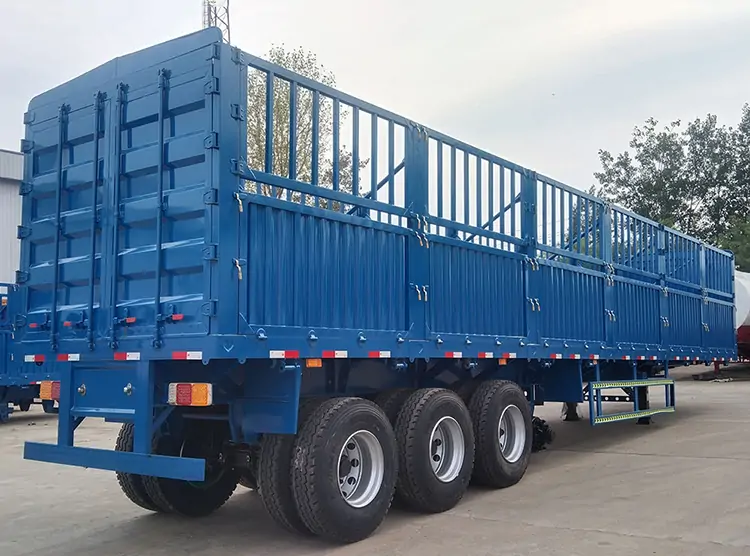 3 Axles 60-100 Ton Drop Side Fence Semi Trailer-semi trailer-Shandong Jiuzhou Automobile Manufacturing Co., Ltd. 3 Axles 60-100 Ton Drop Side Fence Semi Trailer-semi trailer-Shandong Jiuzhou Automobile Manufacturing Co., Ltd.