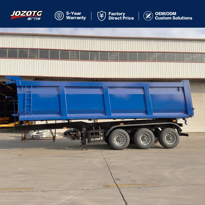 3 Axle 40CBM 80ton Tipper Semi Trailer for Stone Transport-semi trailer-Shandong Jiuzhou Automobile Manufacturing Co., Ltd.