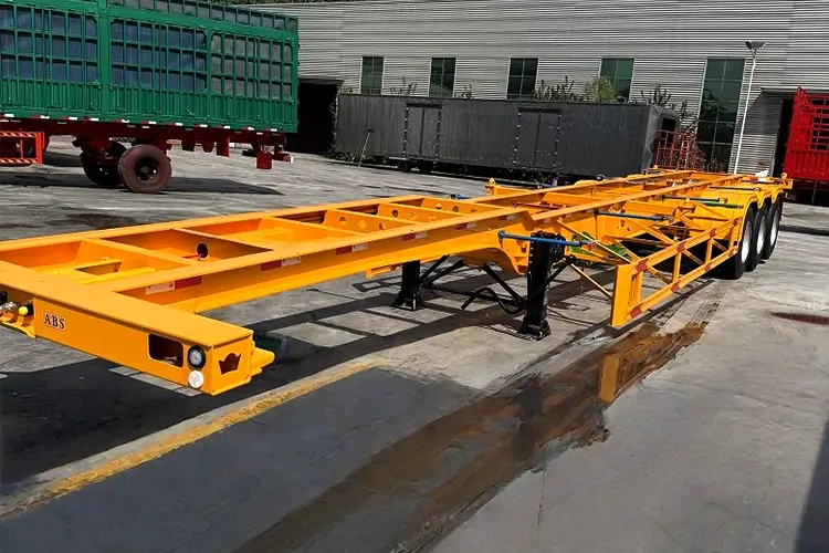 Tri Axles 20ton 30ton 40ton 50ton 20ft 40ft 45ft Tractor Trailer Chassis-semi trailer-Shandong Jiuzhou Automobile Manufacturing Co., Ltd.