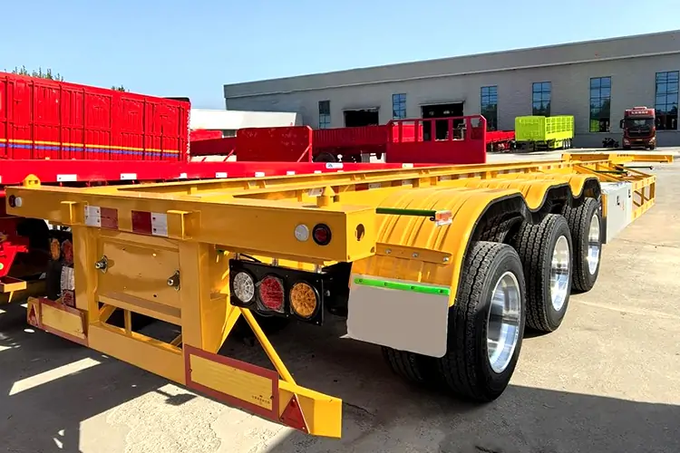 Tri Axles 20ton 30ton 40ton 50ton 20ft 40ft 45ft Tractor Trailer Chassis-semi trailer-Shandong Jiuzhou Automobile Manufacturing Co., Ltd.