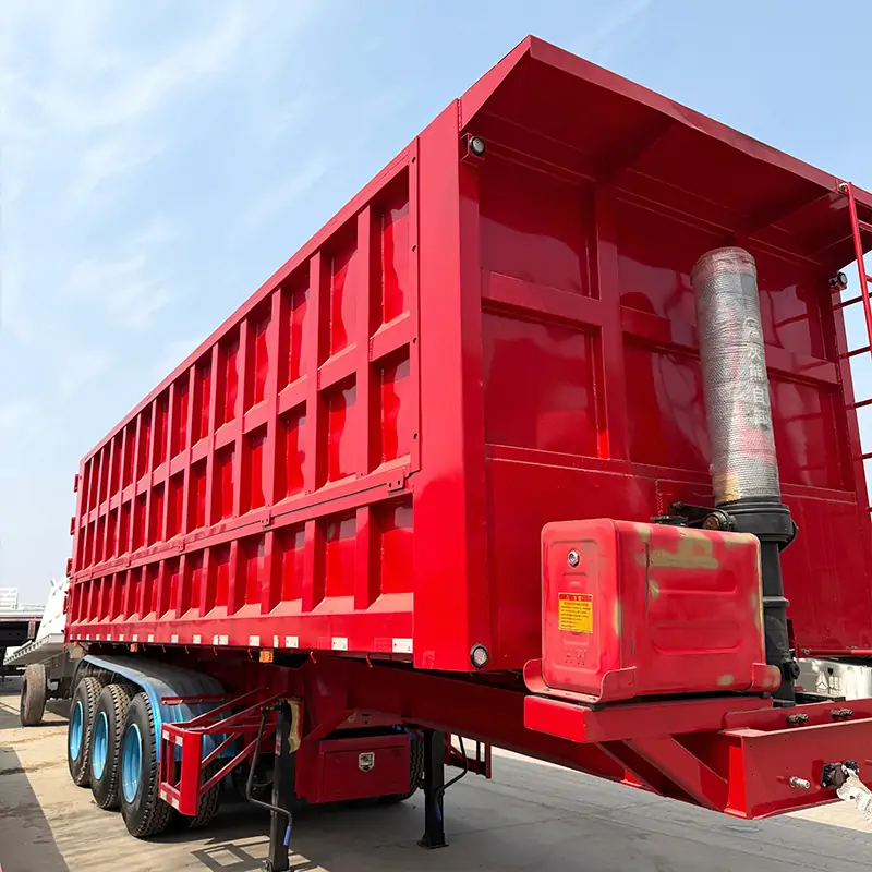 3 Axle Hydraulic 40-80CBM Dump Semi trailer-semi trailer-Shandong Jiuzhou Automobile Manufacturing Co., Ltd.