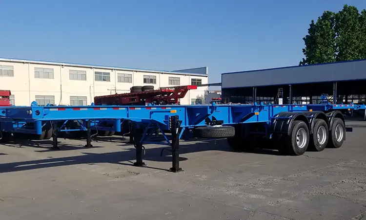3 Axle 40ft 30-80 Tons Heavy Duty Skeletal Truck Trailer-semi trailer-Shandong Jiuzhou Automobile Manufacturing Co., Ltd.