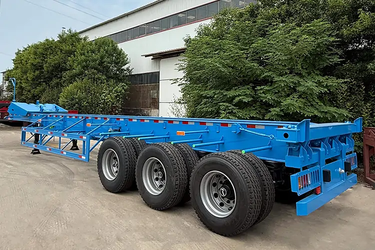 3 Axle 40ft 30-80 Tons Heavy Duty Skeletal Truck Trailer-semi trailer-Shandong Jiuzhou Automobile Manufacturing Co., Ltd.