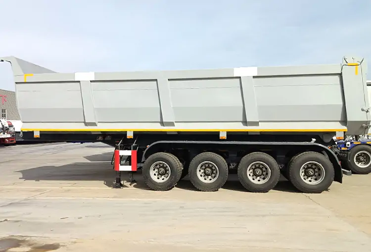 4 Axle 40CBM 80ton Dump Semi Trailer for Sand Transport-semi trailer-Shandong Jiuzhou Automobile Manufacturing Co., Ltd.